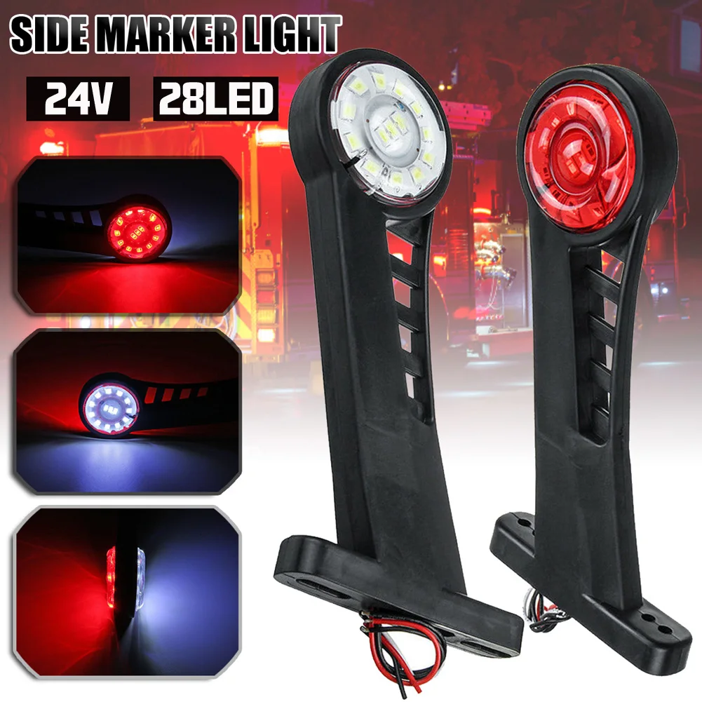 SUHU 2Pcs 24V Waterproof 28 LED Side Marker Light Red White Lamp Trailer Truck Universal LED Stalk Side Marker Light Accessories
SUHU 2Pcs 24V Waterproof 28 LED Side Marker Light Red White Lamp Trailer Truck Universal LED Stalk Side Marker Light Accessories