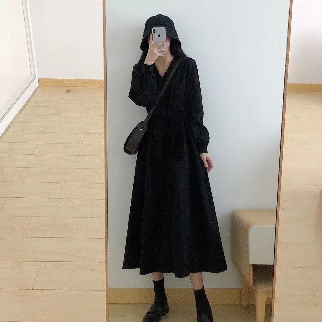 Corduroy Retro Black Sexy Dress Casual Long Sleeve Dresses Kawaii Clothes Women Party Clothing Harajuku Korean Female Skirt
Corduroy Retro Black Sexy Dress Casual Long Sleeve Dresses Kawaii Clothes Women Party Clothing Harajuku Korean Female Skirt