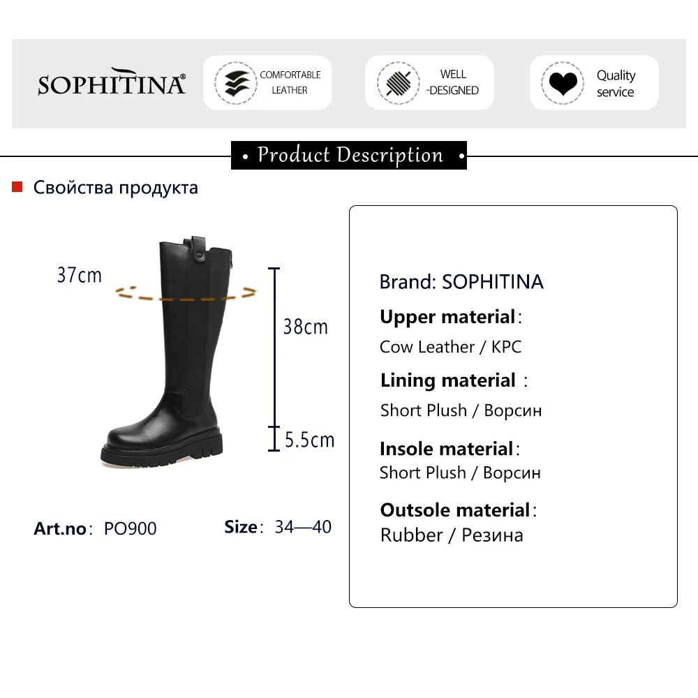 SOPHITINA Winter Warm Knee-high Boots Woman Genuine Leather Round Toe High Platform Thick Bottom Slip On Patchwork Shoe PO900
SOPHITINA Winter Warm Knee-high Boots Woman Genuine Leather Round Toe High Platform Thick Bottom Slip On Patchwork Shoe PO900