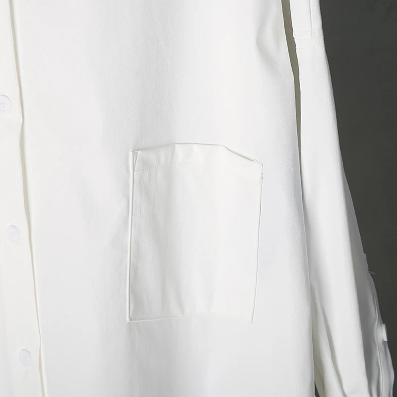 CHICEVER White Shirts For Women Lapel Long Sleeve Patchwork Ruched Loose Side Split Streetwear Blouses Female 2021 Clothing 
CHICEVER White Shirts For Women Lapel Long Sleeve Patchwork Ruched Loose Side Split Streetwear Blouses Female 2021 Clothing