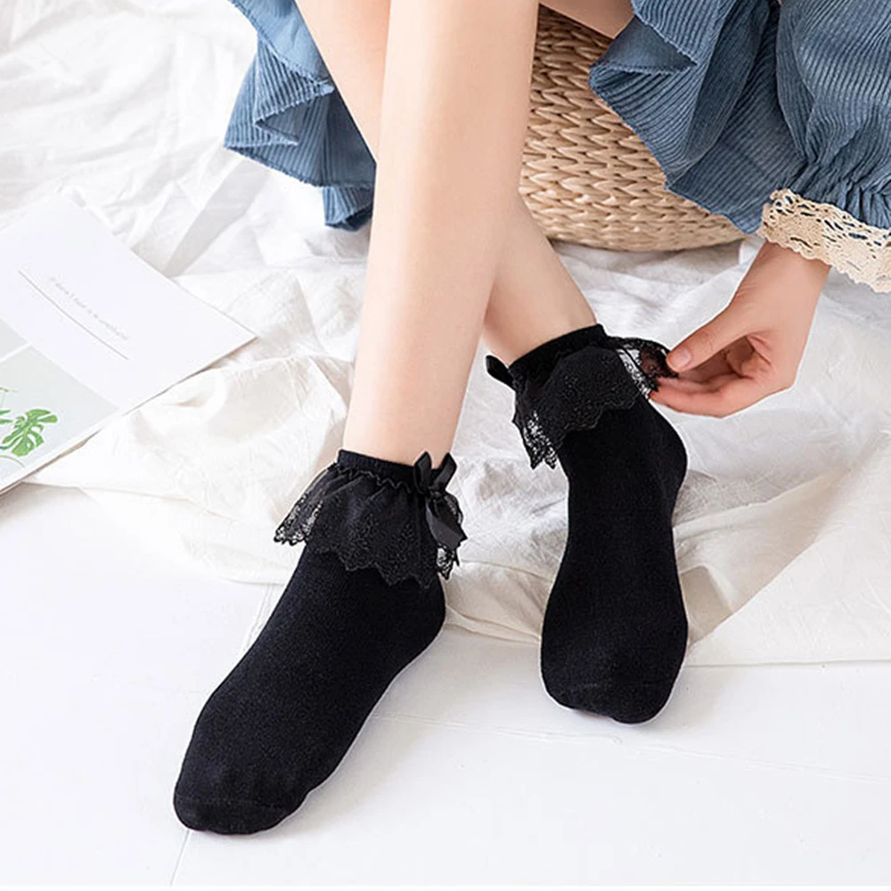 1pair Breathable Cotton Lace Ruffle Princess Socks Bow Knot Ankle Short Sock Children Adult Women Girl Soft Comfortable Socks
1pair Breathable Cotton Lace Ruffle Princess Socks Bow Knot Ankle Short Sock Children Adult Women Girl Soft Comfortable Socks