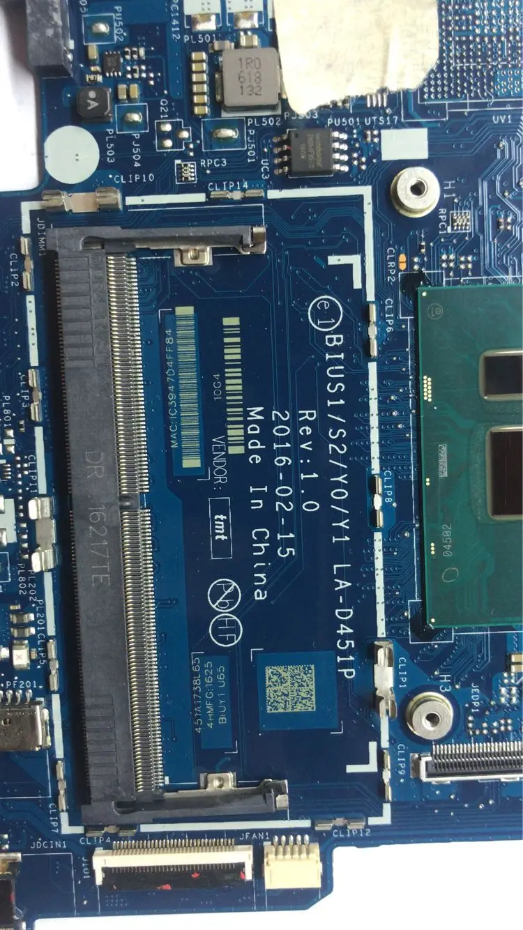 KEFU BIUS1/S2/Y0/Y1 LA-D451P For Lenovo YOGA 510-14ISK FLEX4-1470 Notebook Motherboard CPU I5 6200U DDR4 100% Test Work
KEFU BIUS1/S2/Y0/Y1 LA-D451P For Lenovo YOGA 510-14ISK FLEX4-1470 Notebook Motherboard CPU I5 6200U DDR4 100% Test Work
