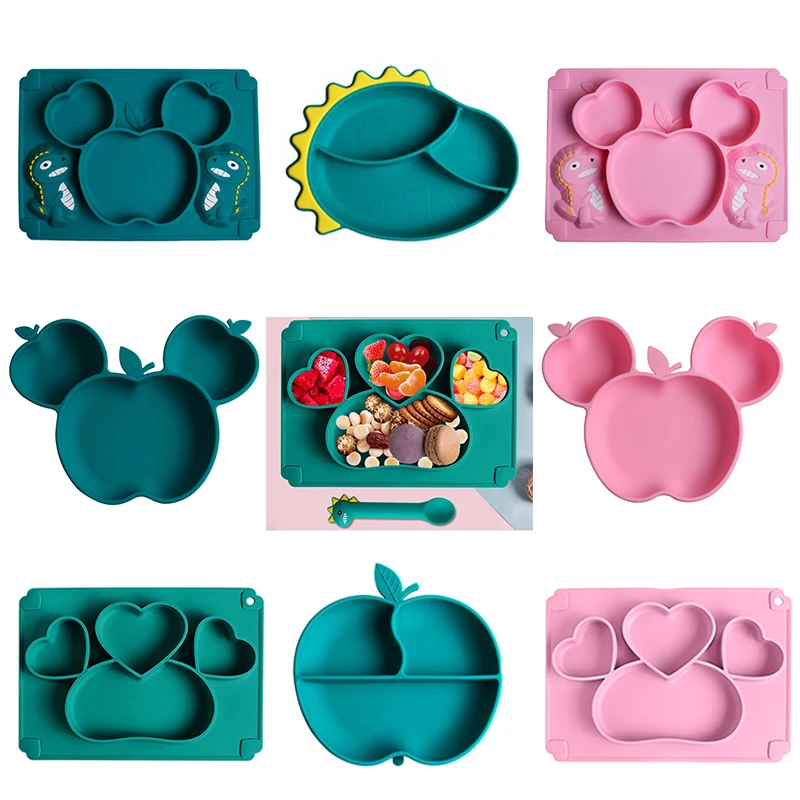 Baby Silicone Tableware Set Kids Food Grade Anti-drop Dinner Plate Dinosaur Feeding Training Bowl Spoon Fork Non-slip Plate
Baby Silicone Tableware Set Kids Food Grade Anti-drop Dinner Plate Dinosaur Feeding Training Bowl Spoon Fork Non-slip Plate