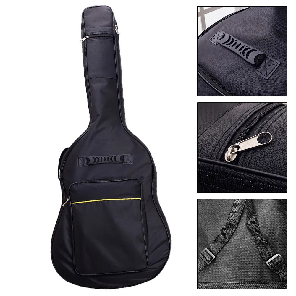 41\" Acoustic Guitar Bag Double Straps Padded Black Guitar Case Gig Backpack Acoustic Guitar Bagyellow Thread Plus Cotton Bag
41\" Acoustic Guitar Bag Double Straps Padded Black Guitar Case Gig Backpack Acoustic Guitar Bagyellow Thread Plus Cotton Bag