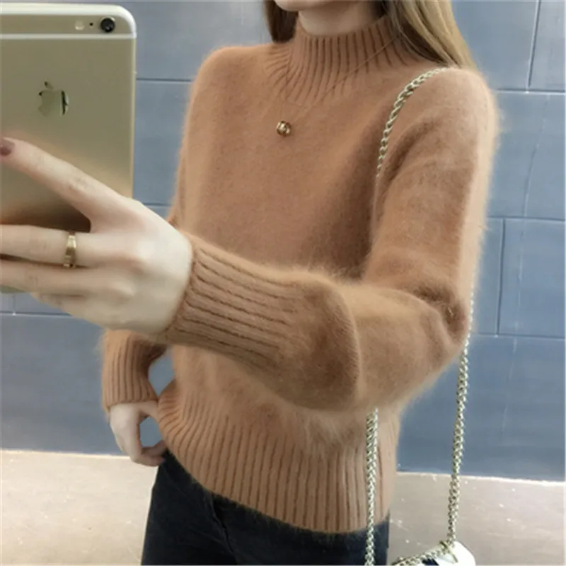 LY VAREY LIN New Autumn Winter Knitting Pullover Women Casual Mock Neck Long Sleeve Sweaters Female Solid Color Warm Tops
LY VAREY LIN New Autumn Winter Knitting Pullover Women Casual Mock Neck Long Sleeve Sweaters Female Solid Color Warm Tops