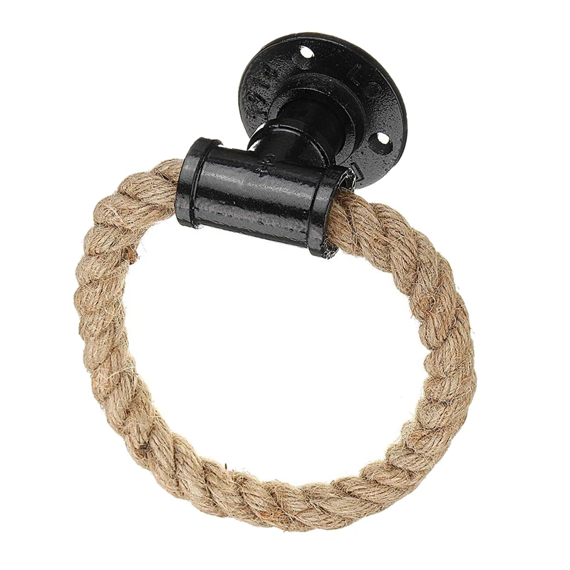 Vintage Towel Rack Ring Industrial Style Wall Mount Towel Holder Iron Pipe Hemp Rope Bathroom Toilet Home Hotels Decoration
Vintage Towel Rack Ring Industrial Style Wall Mount Towel Holder Iron Pipe Hemp Rope Bathroom Toilet Home Hotels Decoration