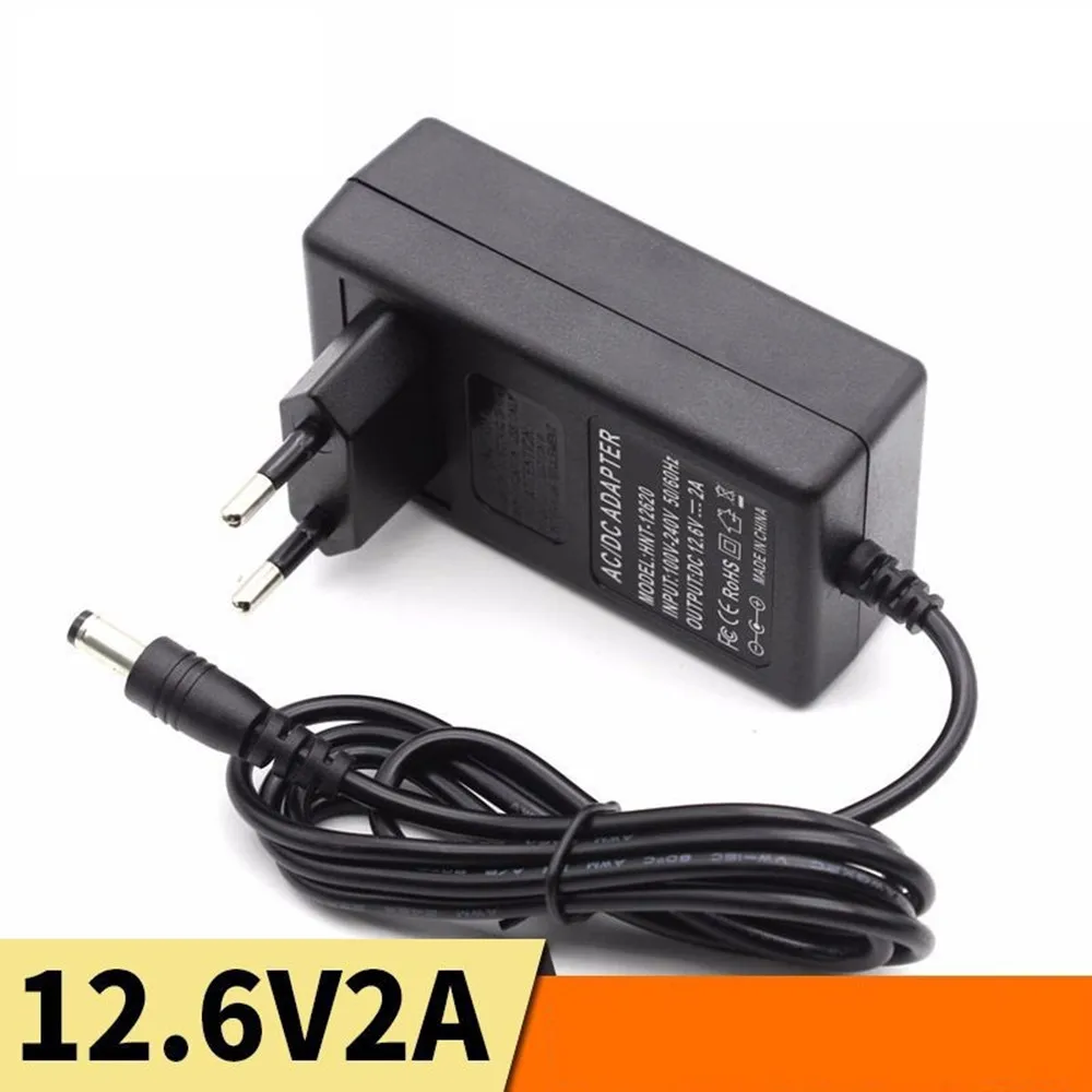 12.6V 2A Lithium Battery Charger 12.6V 1A EU US Plug DC 5.5MM*2.1MM 100-220V 1m 18650 Lithium Li-ion Battery Wall Charger
12.6V 2A Lithium Battery Charger 12.6V 1A EU US Plug DC 5.5MM*2.1MM 100-220V 1m 18650 Lithium Li-ion Battery Wall Charger