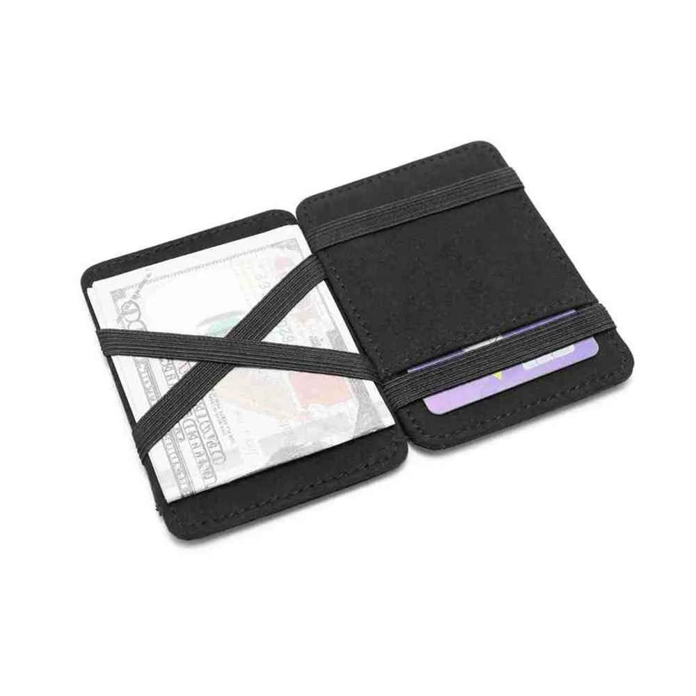 New Fashion Slim Men's Leather Magic Wallet Credit Card Holder Women Small Cash Clip Bilfold Man Clamps For Money Coin Bag | Багаж и