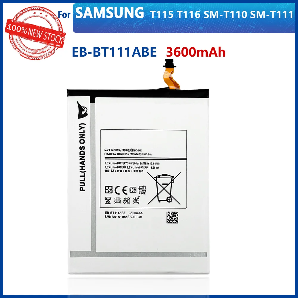 100% Original 3600mAh EB-BT111ABC EB-BT111ABE EB-BT115ABC EB-BT115ABE For Samsung Tab3 Lite SM-T110 SM-T111 T116 Phone Battery
100% Original 3600mAh EB-BT111ABC EB-BT111ABE EB-BT115ABC EB-BT115ABE For Samsung Tab3 Lite SM-T110 SM-T111 T116 Phone Battery