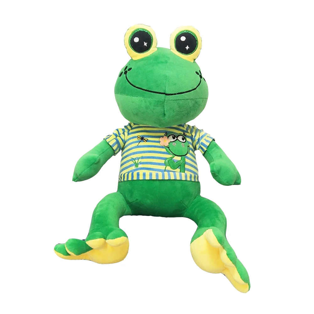 Детская плюшевая игрушка зеленые большие глаза лягушка Детские набивные игрушки