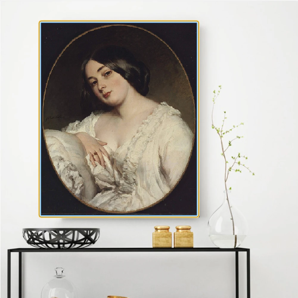 Holover Canvas Oil Painting Winterhalter"Portrait Of A Lady"Western Art Decor Decorative Posters Aesthetic Decoration Wall Art 
Holover Canvas Oil Painting Winterhalter"Portrait Of A Lady"Western Art Decor Decorative Posters Aesthetic Decoration Wall Art