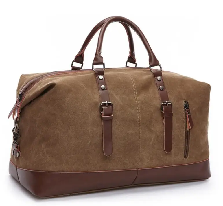 washed Canvas Leather Men Travel Bags Men military Duffel Bag with Large Capacity and with zippers fashion shoulder bags 
washed Canvas Leather Men Travel Bags Men military Duffel Bag with Large Capacity and with zippers fashion shoulder bags