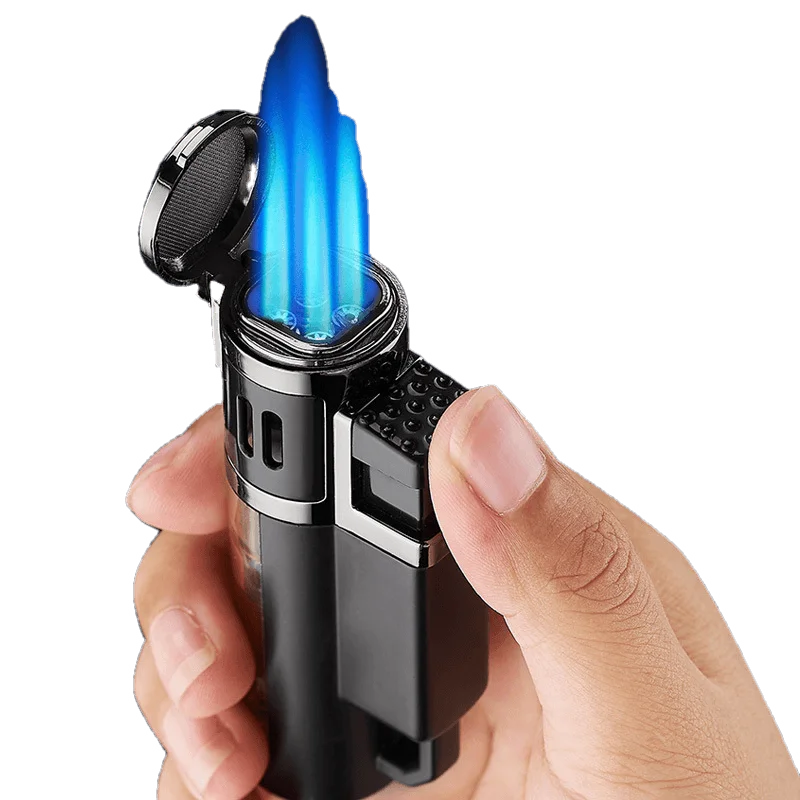 2021 New High Firepower Jet Four Torch Turbo Lighter 1300C Gas Lighter Metal Lighters Cigarette Camping Lighters Gadgets For Men
2021 New High Firepower Jet Four Torch Turbo Lighter 1300C Gas Lighter Metal Lighters Cigarette Camping Lighters Gadgets For Men