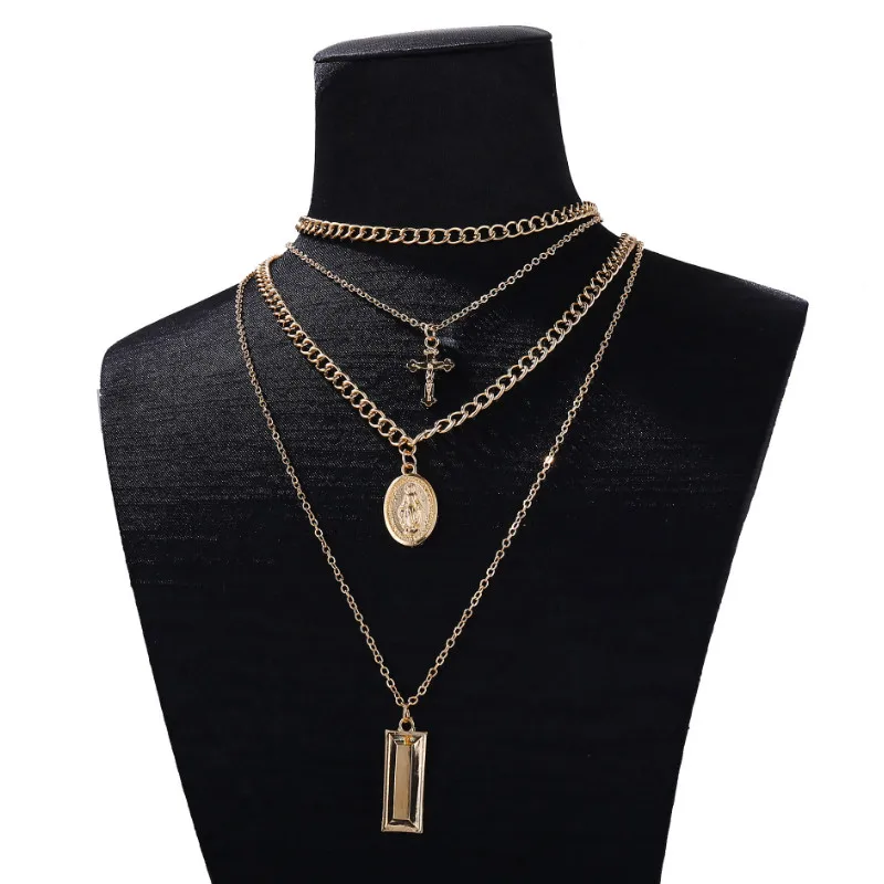 Fashion Vintage Alloy Cross Multilayer Pendant Necklaces for Women Creative Necklace New Design Jewelry Gift
Fashion Vintage Alloy Cross Multilayer Pendant Necklaces for Women Creative Necklace New Design Jewelry Gift
