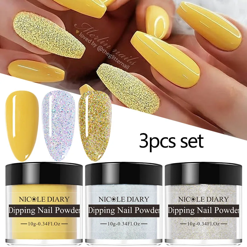 3pcs set NICOLE DIARY Color Solid Dipping Powder Kit Glitter Nail Dust Pigment Nail Art No Need Nail LED Dryer 10ml for Nail Art
3pcs set NICOLE DIARY Color Solid Dipping Powder Kit Glitter Nail Dust Pigment Nail Art No Need Nail LED Dryer 10ml for Nail Art