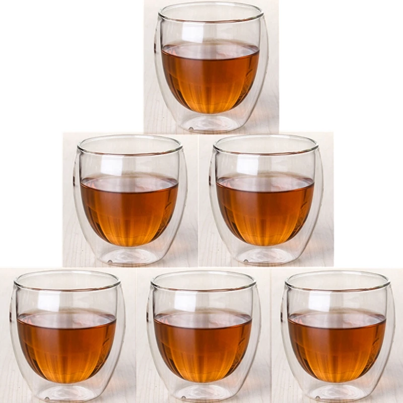 2pc/6pc Double-layer Heat-resistant Glass Coffee Cup Transparent Tea Beer Coffee Water Cups Heat Preservation cup Gift set
2pc/6pc Double-layer Heat-resistant Glass Coffee Cup Transparent Tea Beer Coffee Water Cups Heat Preservation cup Gift set