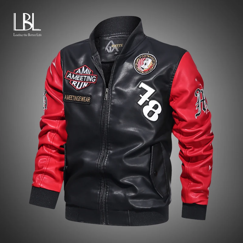Mens Leather Jackets New Faux PU Leather Jackets Motorcycle Biker Jackets Winter Coats Baseball Pilot Zipper Bomber Jacket Men
Mens Leather Jackets New Faux PU Leather Jackets Motorcycle Biker Jackets Winter Coats Baseball Pilot Zipper Bomber Jacket Men