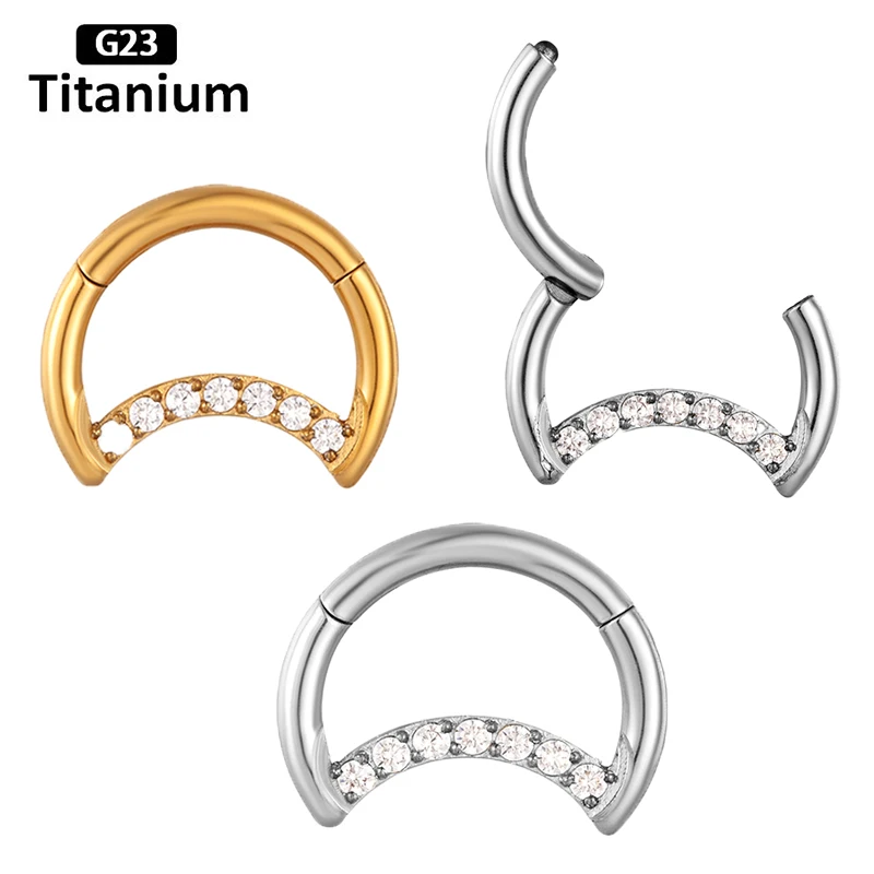 New 316L Stainless Steel Moon Shaped Nostril Septum Piercing Ear Tragus Cartilage Helix Lip Earring Clicker Segment CZ Nose Ring
New 316L Stainless Steel Moon Shaped Nostril Septum Piercing Ear Tragus Cartilage Helix Lip Earring Clicker Segment CZ Nose Ring