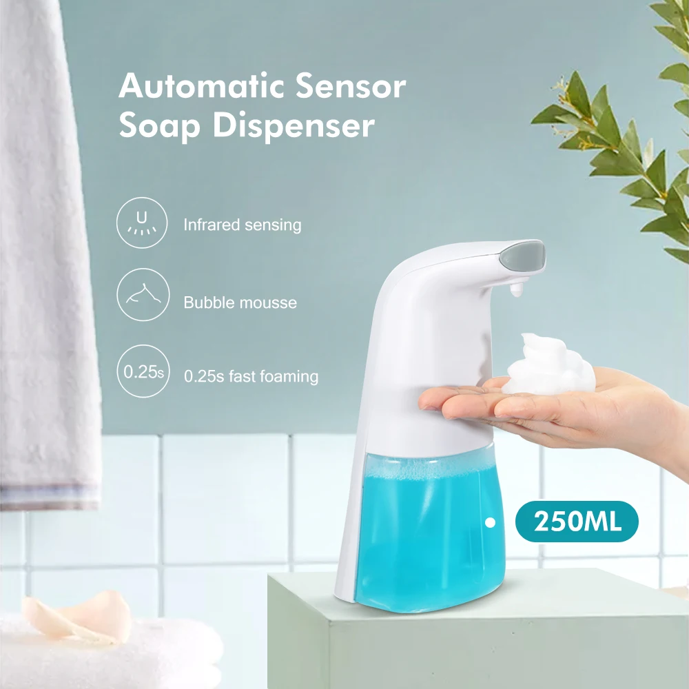 250ML Automatic Foam Soap Dispenser Intelligent Liquid Soap Dispenser Bathroom Contactless Infrared Sensor Induction Hand Wash
250ML Automatic Foam Soap Dispenser Intelligent Liquid Soap Dispenser Bathroom Contactless Infrared Sensor Induction Hand Wash