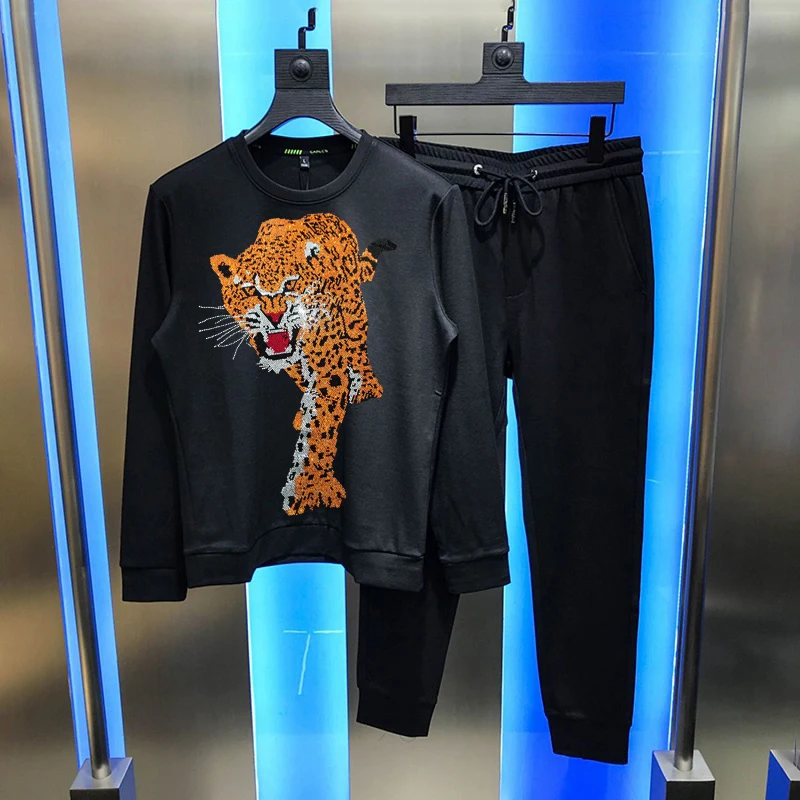 Good Quality Hot Diamond Leopard Sportswear Track Suit Men's Sets Fleece Warm Hoodie And Pants 2-Pieces/Sports Shirt Jogging
Good Quality Hot Diamond Leopard Sportswear Track Suit Men's Sets Fleece Warm Hoodie And Pants 2-Pieces/Sports Shirt Jogging