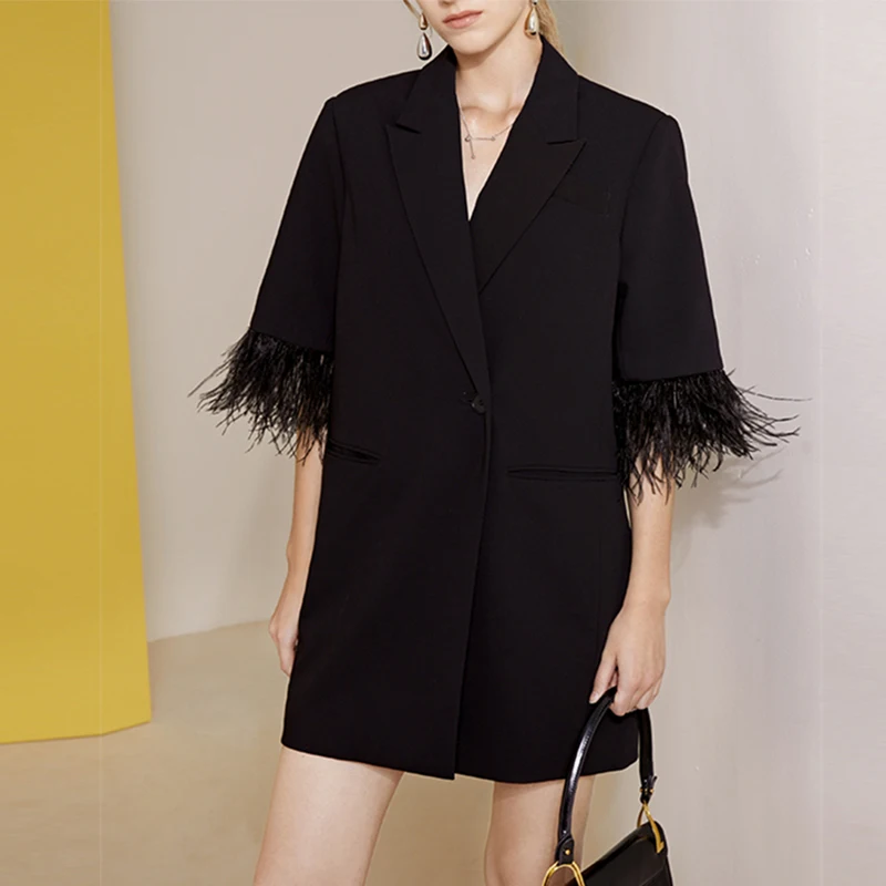 2021 Fashion Designer Dress Women Black White Half Sleeve Tassel High Quality Elegant Dresses 
2021 Fashion Designer Dress Women Black White Half Sleeve Tassel High Quality Elegant Dresses