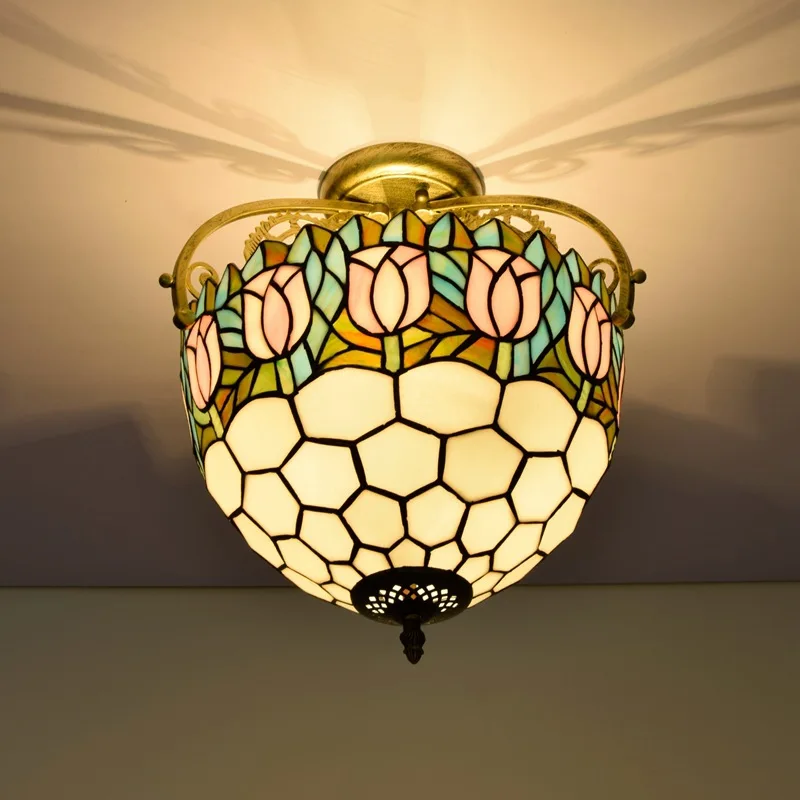 30cm European-Style Pink Tulip Colored Glass Restaurant Bedroom Corridor Bathroom Glass Semi-Hanging Ceiling Lamp
30cm European-Style Pink Tulip Colored Glass Restaurant Bedroom Corridor Bathroom Glass Semi-Hanging Ceiling Lamp