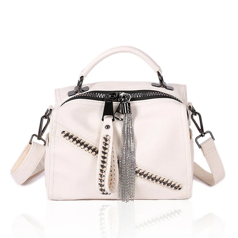 Split Leather White Top Handle Handbag Rivet Bags 2021 Women's Brand Crossbody Bolso Mujer Pillow Zipper Rivet Sac De Luxe Femme
Split Leather White Top Handle Handbag Rivet Bags 2021 Women's Brand Crossbody Bolso Mujer Pillow Zipper Rivet Sac De Luxe Femme