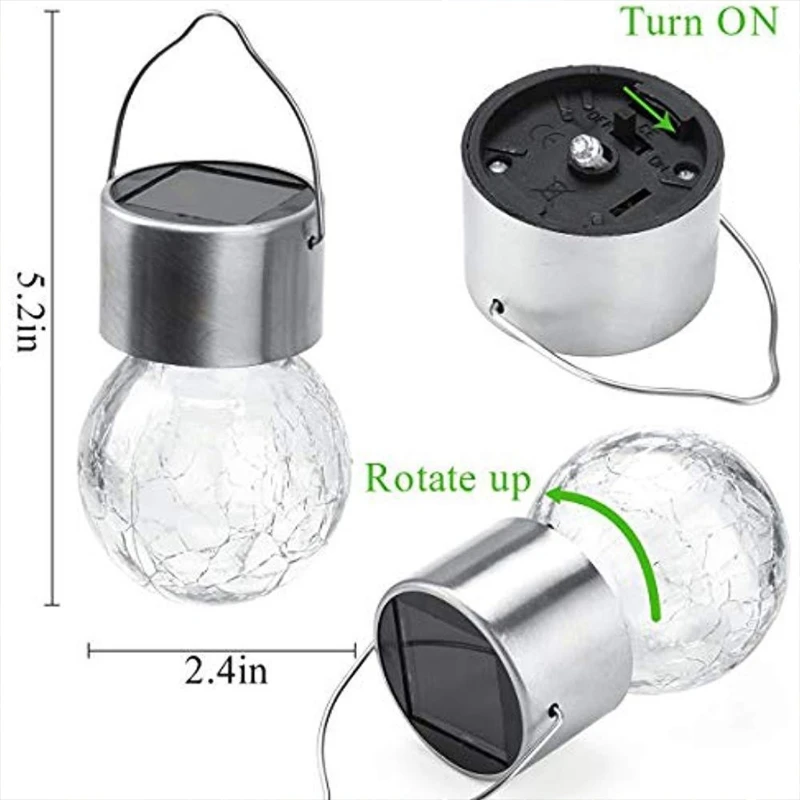 12 Pcs Outdoor Hanging Solar Lights Cracked Glass Solar Lights Waterproof LED Decorative Ball Lights Tree Solar Powered
12 Pcs Outdoor Hanging Solar Lights Cracked Glass Solar Lights Waterproof LED Decorative Ball Lights Tree Solar Powered