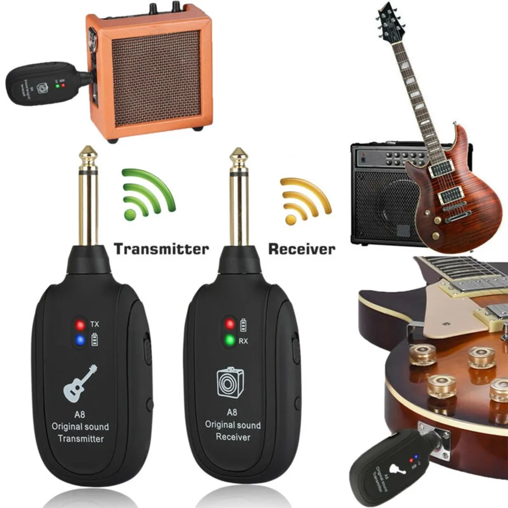 Rechargeable Electric Guitar Wireless Pickup Wireless Transceiver Transmitter With Receiver USB Charging Cable Range 30M UHF
Rechargeable Electric Guitar Wireless Pickup Wireless Transceiver Transmitter With Receiver USB Charging Cable Range 30M UHF