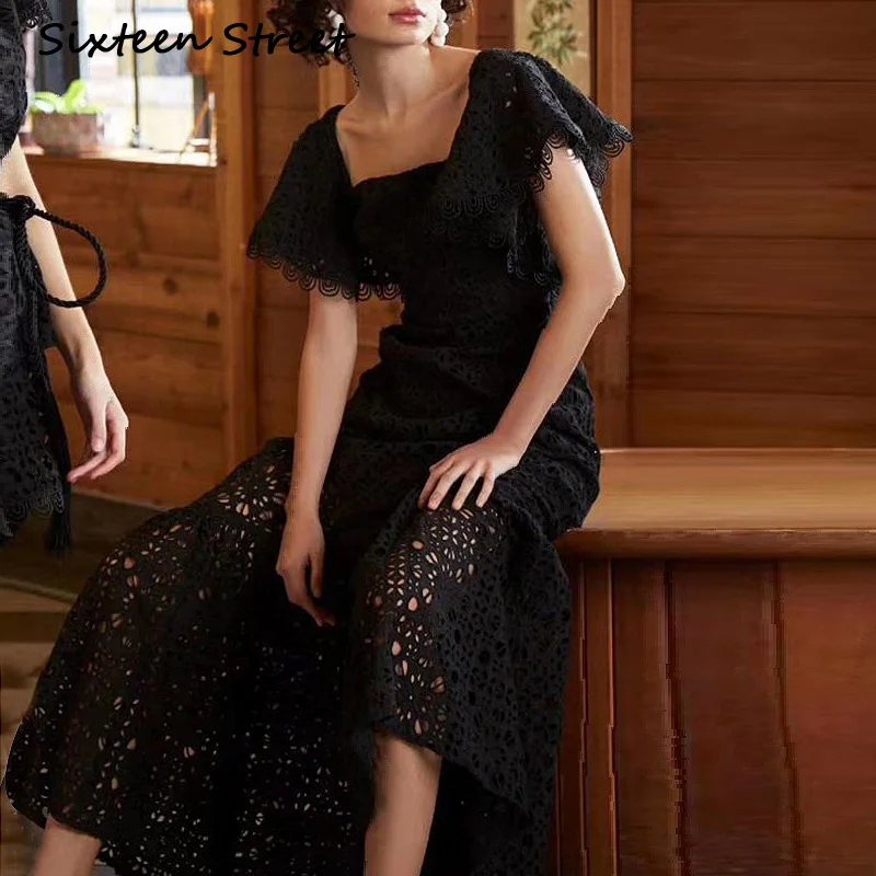 2020 New Summer Black solid dress Woman with sashes short sleeve square collar hollow out casual design maxi dress female lady
2020 New Summer Black solid dress Woman with sashes short sleeve square collar hollow out casual design maxi dress female lady