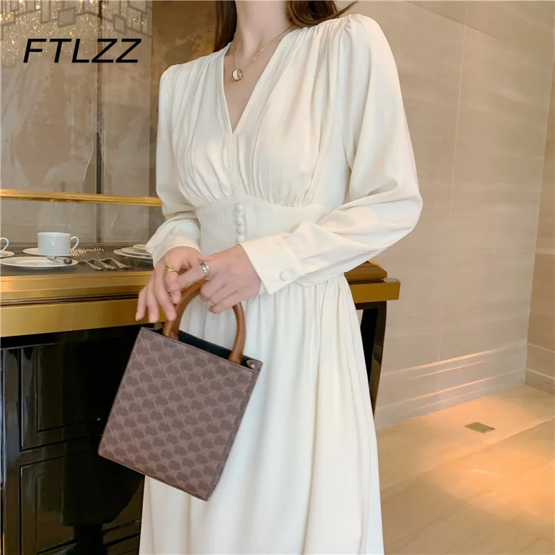 Женское шифоновое платье с завышенной талией, элегантное пляжное платье средней длины с длинным рукавом и драпировкой в французском ретро-... 
Женское шифоновое платье с завышенной талией, элегантное пляжное платье средней длины с длинным рукавом и драпировкой в французском ретро-...