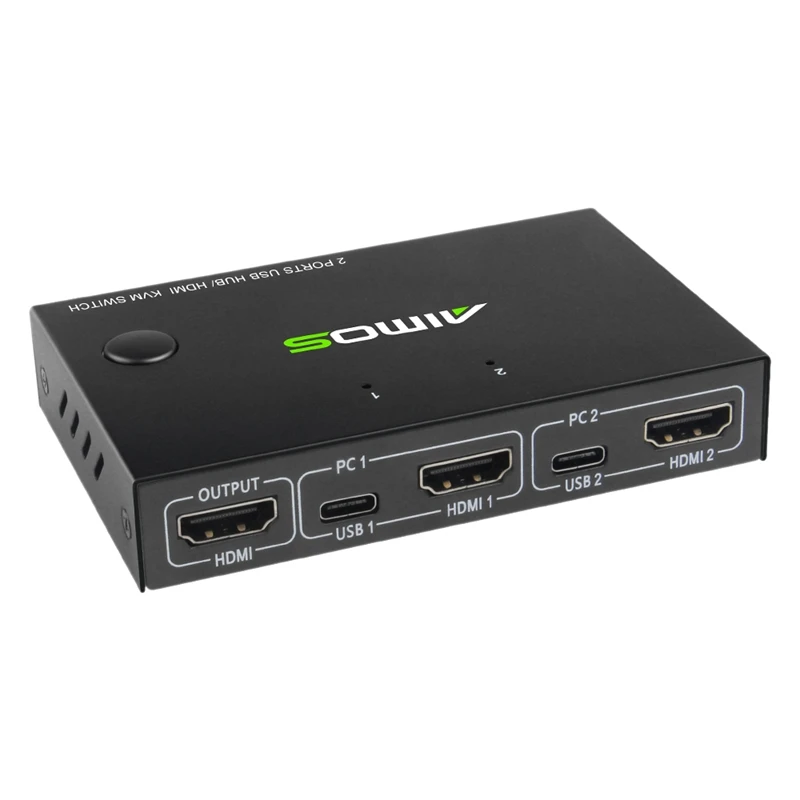 AIMOS 2-Port HDMI KVM Switch Support 4Kx2k@30Hz HDMI KVM Switcher For Keyboard Mouse Printer U-Disk HUB
AIMOS 2-Port HDMI KVM Switch Support 4Kx2k@30Hz HDMI KVM Switcher For Keyboard Mouse Printer U-Disk HUB