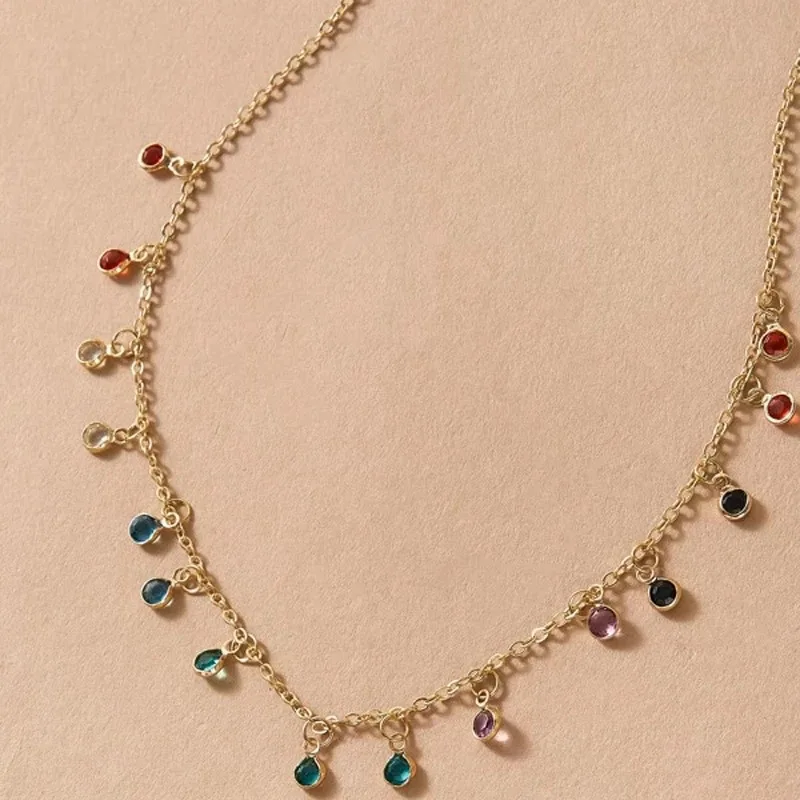 Bohemian Multicolor Rhinestone Choker Necklace For Women Fashion Kpop Gold Collier Femme Charm Handmade Chain Jewelry Girl Gift
Bohemian Multicolor Rhinestone Choker Necklace For Women Fashion Kpop Gold Collier Femme Charm Handmade Chain Jewelry Girl Gift