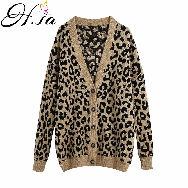 H.SA 2021 Women Cardigans V neck Long Sweater Cardigans Leopard Oversized Cardigans European Fashion Sweater Knit Coat Overcoat
H.SA 2021 Women Cardigans V neck Long Sweater Cardigans Leopard Oversized Cardigans European Fashion Sweater Knit Coat Overcoat
