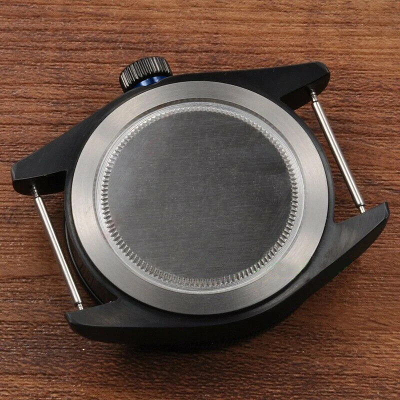 Sapphire crystal 41mm black pvd coated stainless watch case blue bezel fit ETA 2824 2836 Miyota 8215 movement
Sapphire crystal 41mm black pvd coated stainless watch case blue bezel fit ETA 2824 2836 Miyota 8215 movement
