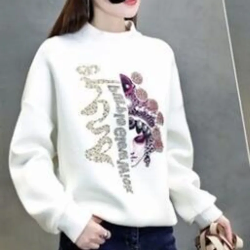 XUXI Spring Autumn 2020 Women Pullovers PlusVelvet Thickening Fashion Casual Half High Collar Retro Printing Hot Drilling FZ3468
XUXI Spring Autumn 2020 Women Pullovers PlusVelvet Thickening Fashion Casual Half High Collar Retro Printing Hot Drilling FZ3468
