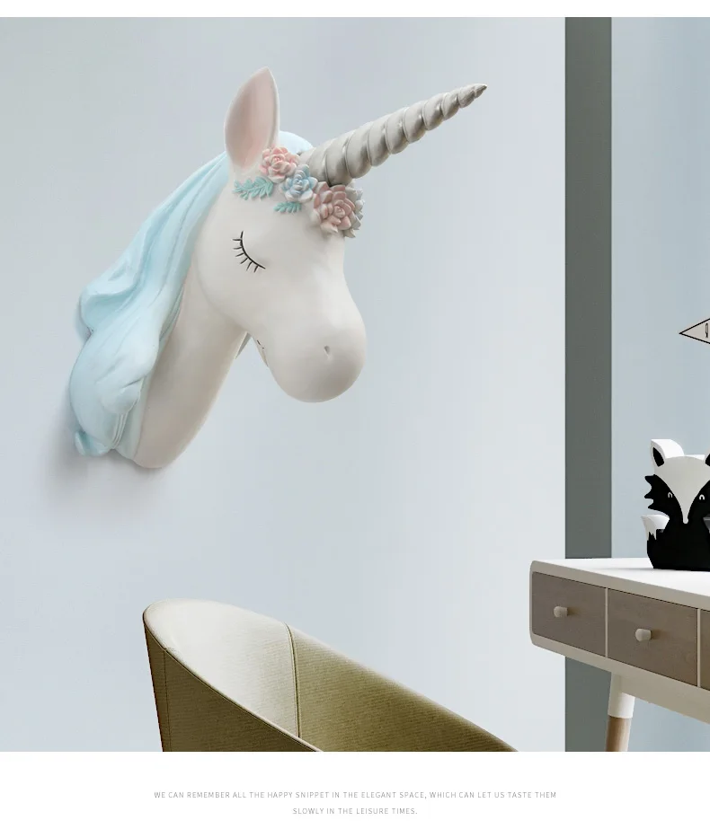 Unicorn Wall Decoration Creative ins Home Decoration Girl Heart Room Bedroom American Animal Wall Decoration Original Design 
Unicorn Wall Decoration Creative ins Home Decoration Girl Heart Room Bedroom American Animal Wall Decoration Original Design