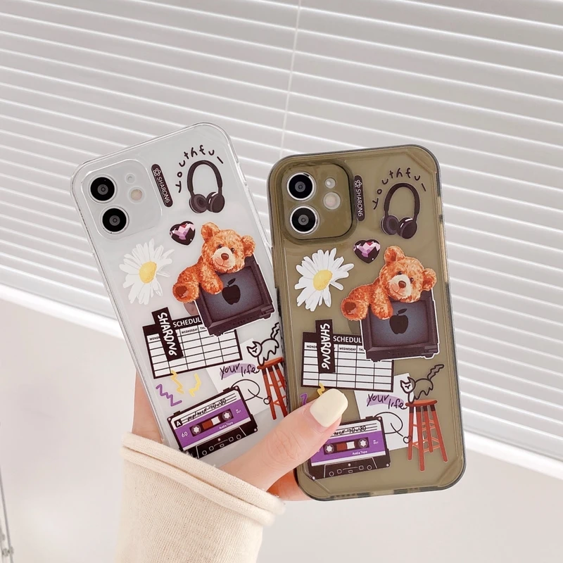 Korea Cute Cartoon Teddy Bear Label Phone Case For iPhone 11 Pro Max 12 Pro Max X Xs Max Xr 7 8 Plus Cases Cute Soft TPU Cover
Korea Cute Cartoon Teddy Bear Label Phone Case For iPhone 11 Pro Max 12 Pro Max X Xs Max Xr 7 8 Plus Cases Cute Soft TPU Cover