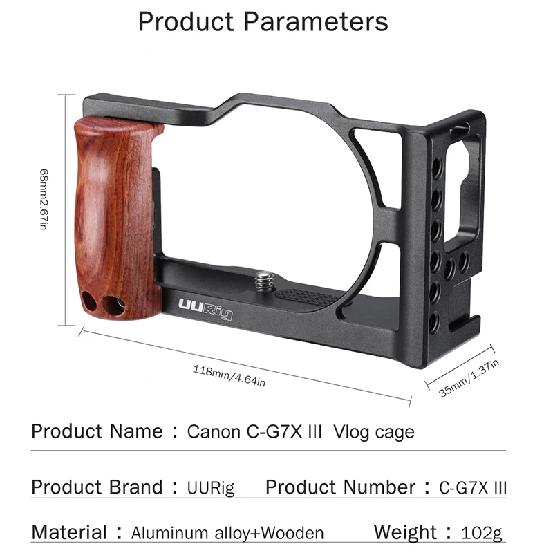for Canon G7X Mark III Cage with Wooden Handle Camera Metal Cage for Canon G7X MarkIII Shooting Accessories
for Canon G7X Mark III Cage with Wooden Handle Camera Metal Cage for Canon G7X MarkIII Shooting Accessories