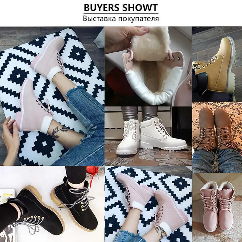 Ботильоны Женская обувь 2021 теплые плюшевые женские зимние ботинки