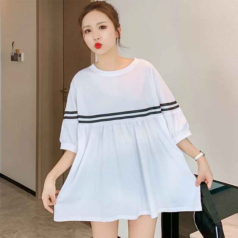 Women's Short-Sleeved Dress Summer Mid-Length Large Size Loose Slimming Casual Summer Skirt 2021new T-shirt Skirt
Women's Short-Sleeved Dress Summer Mid-Length Large Size Loose Slimming Casual Summer Skirt 2021new T-shirt Skirt