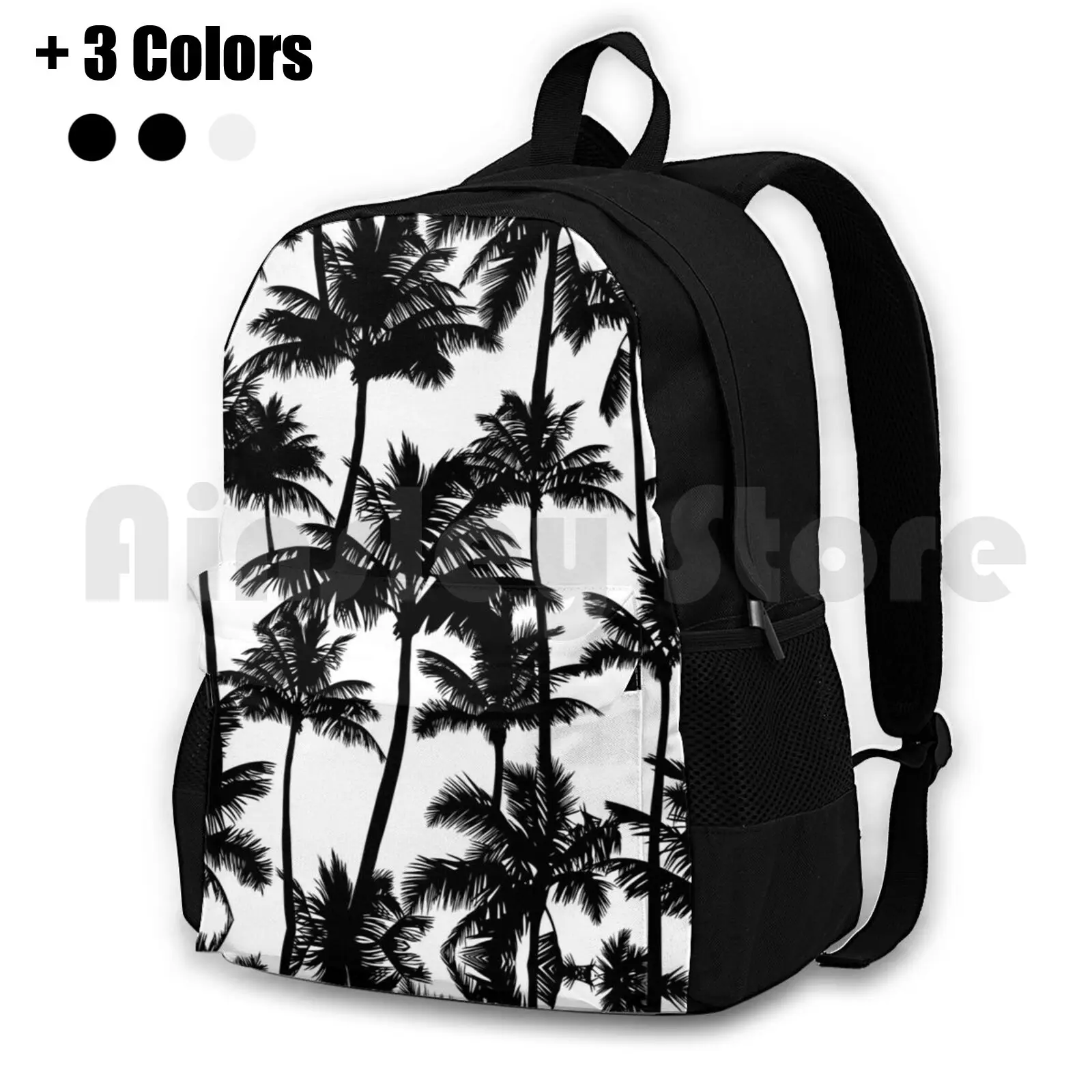 Black Palm Trees On White Background. Outdoor Hiking Backpack Waterproof Camping Travel Pattern Tropical Climate White
Black Palm Trees On White Background. Outdoor Hiking Backpack Waterproof Camping Travel Pattern Tropical Climate White