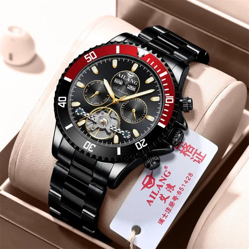 

Skeleton Watches Mechanical Automatic Watch Men Tourbillon Sport Clock Casual Business Perpetual Calendar Wrist Watch Relojes
