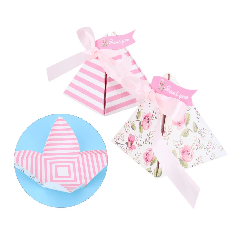 25pcs Triangle Wedding Candy Box Creative Beautiful Double-Sided Printing Storage Box for Wedding Party Festival (Pink, With Rib
25pcs Triangle Wedding Candy Box Creative Beautiful Double-Sided Printing Storage Box for Wedding Party Festival (Pink, With Rib
