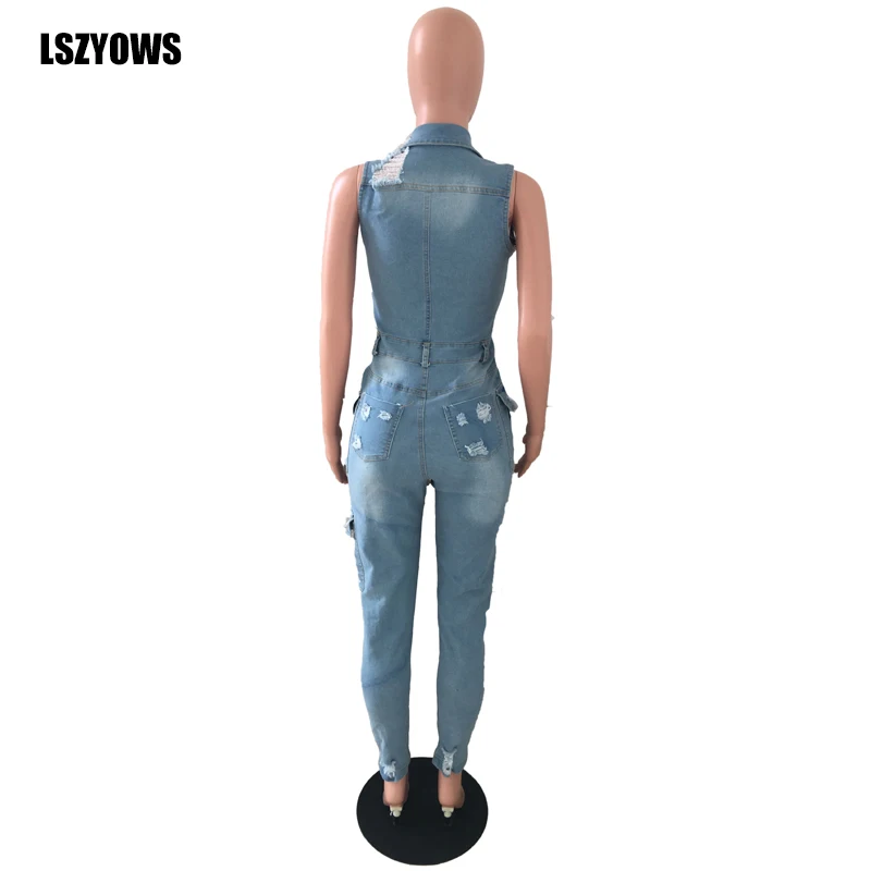 Women Sexy Hole Denim Jumpsuit Sleeveless Turn-Down Collar Streetwear Bodycon Jumpsuits Casual Plus Size Jeans Rompers Overalls
Women Sexy Hole Denim Jumpsuit Sleeveless Turn-Down Collar Streetwear Bodycon Jumpsuits Casual Plus Size Jeans Rompers Overalls