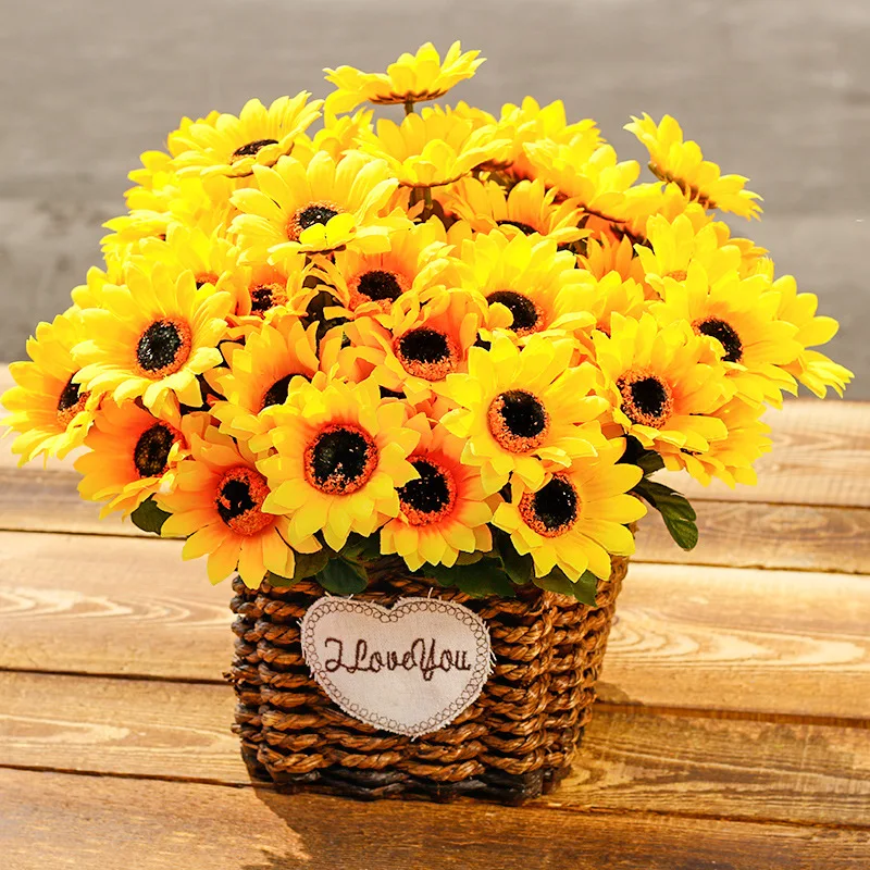 1 Bouquet Artificial Silk Flower Sunflower Daisy Home Garden Wedding Table DIY Simulation Decorative Flowers Party Decoration 
1 Bouquet Artificial Silk Flower Sunflower Daisy Home Garden Wedding Table DIY Simulation Decorative Flowers Party Decoration