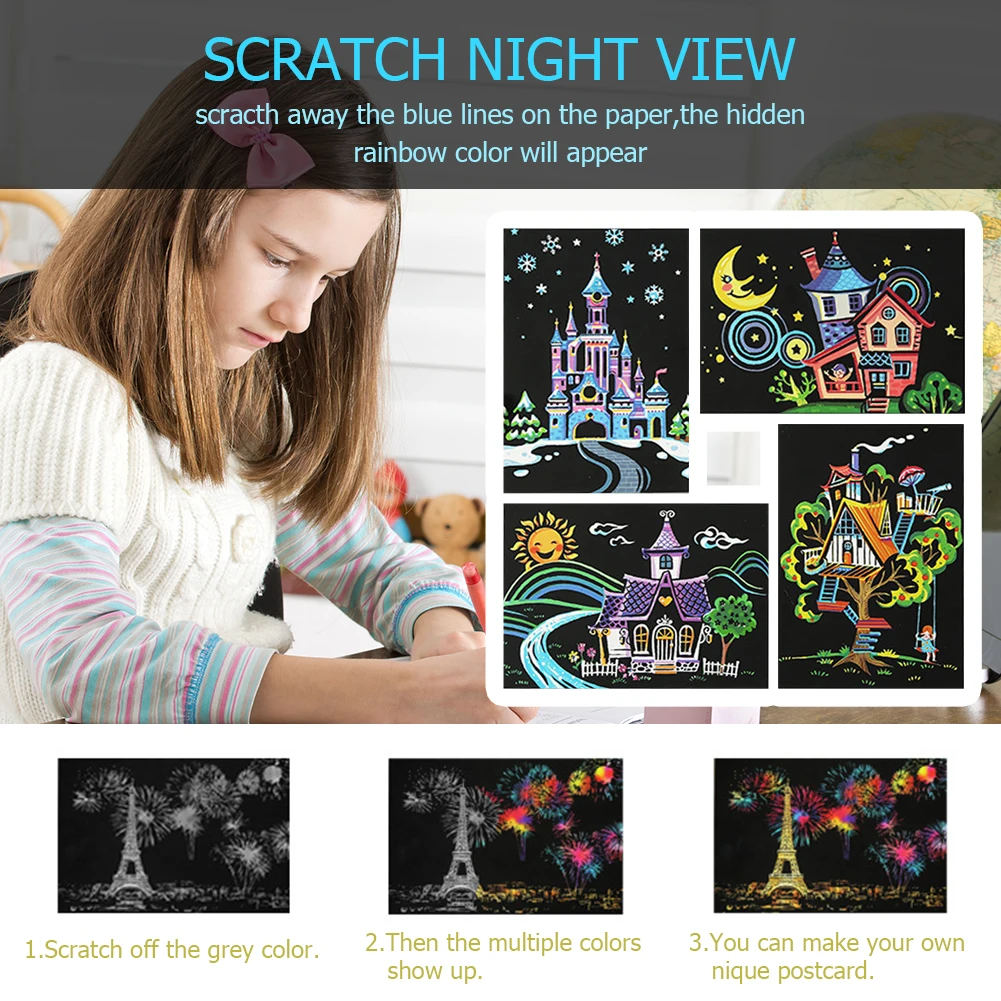 20*14cm Black Scratch Paper Cards DIY Drawing Toys Scraping Painting Kid Doodle Educational Gift Children Adult Drawing Toys
20*14cm Black Scratch Paper Cards DIY Drawing Toys Scraping Painting Kid Doodle Educational Gift Children Adult Drawing Toys
