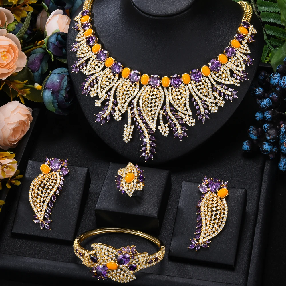 Famous Brand 4PC Yellow CZ Luxury African Jewelry Set For Women Wedding Party Zircon Crystal Dubai Bridal Jewelry Set Gift
Famous Brand 4PC Yellow CZ Luxury African Jewelry Set For Women Wedding Party Zircon Crystal Dubai Bridal Jewelry Set Gift