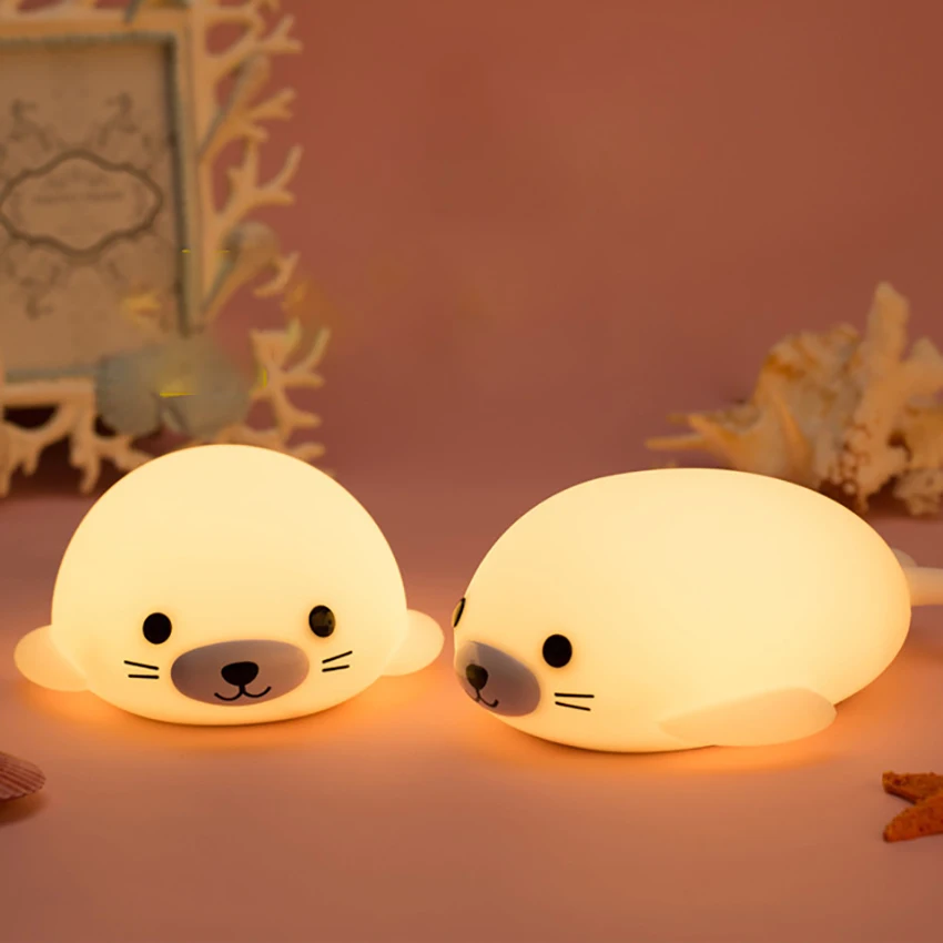 Cartoon Animal Seal Nightlight Silicone Lamp Energy Saving Colorful LED Night Light Bedside Bedroom Living Room Decorative
Cartoon Animal Seal Nightlight Silicone Lamp Energy Saving Colorful LED Night Light Bedside Bedroom Living Room Decorative