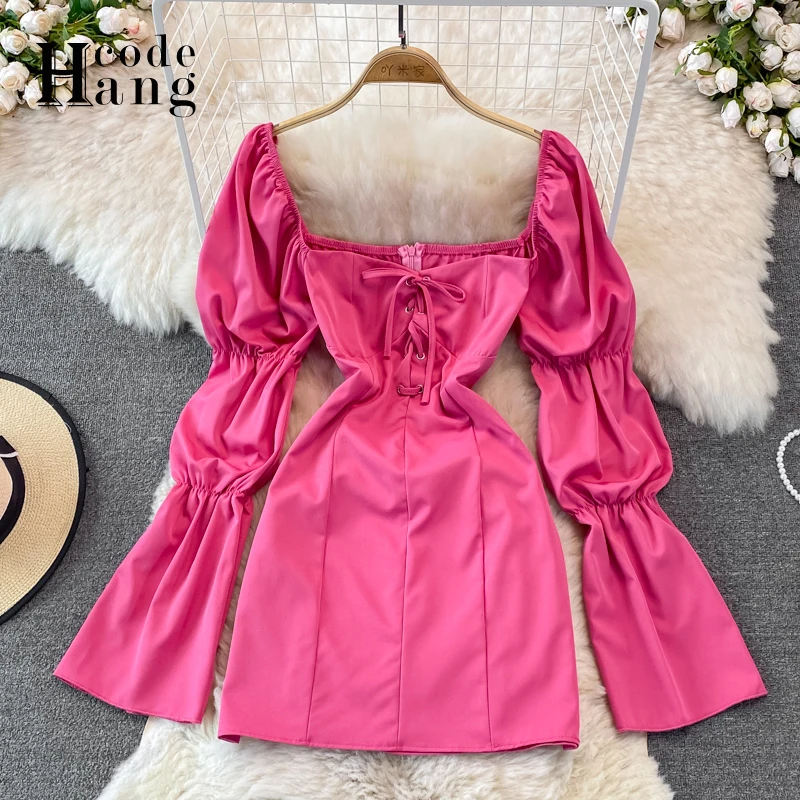 HangCode Early Autumn Dress 2021 New French Retro Gothic Bandage Mini Dress Elegant Long Puff Sleeve Party Korean Vestidos
HangCode Early Autumn Dress 2021 New French Retro Gothic Bandage Mini Dress Elegant Long Puff Sleeve Party Korean Vestidos